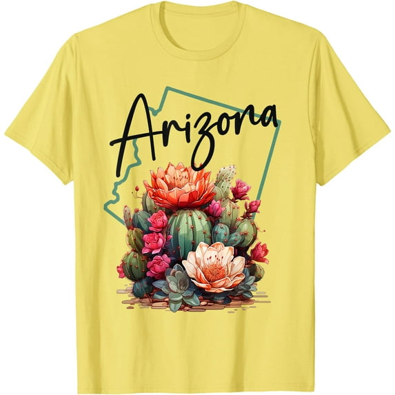 Love State Of Arizona Blooming Cactus Flowers Unisex T-Shirt for Men Women Kids Toddler,Cornsilk Color,Size M