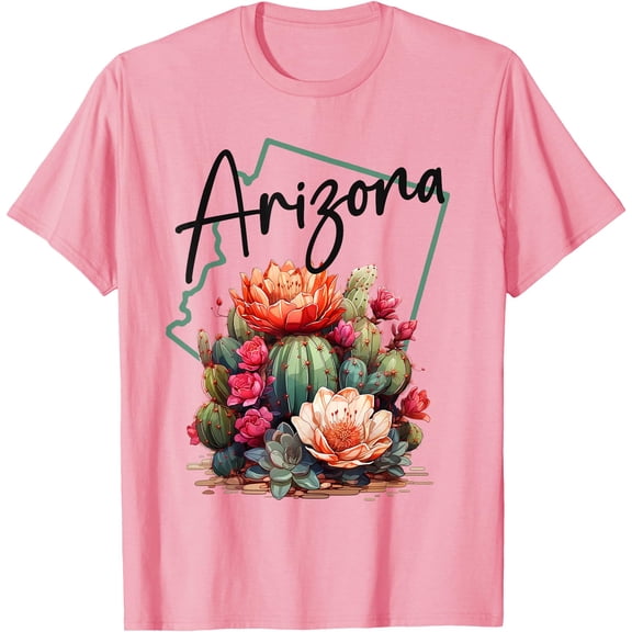 Love State Of Arizona Blooming Cactus Flowers Unisex T-Shirt for Men Women Kids Toddler