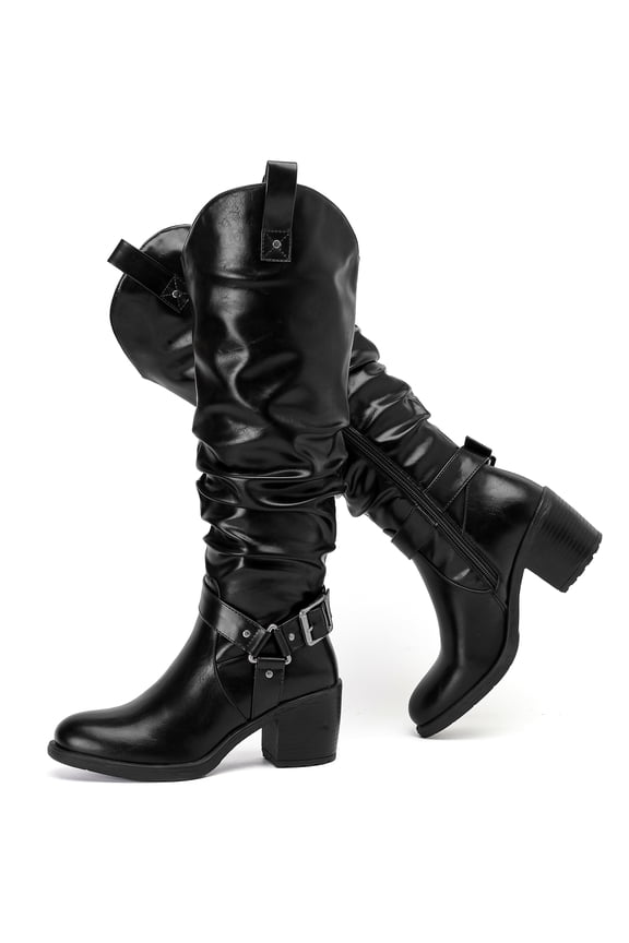 Knee High Boots for Women Chunky Heel Casual Comfort Pointed Toe Boot Womens Fashion Fall Winter Knee-High Boots.