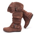thumbnail image 1 of Love Steetly Women's Extra Wide Calf Knee High Boots, Slouchy Double Buckle Flat Fall Winter Boots., 1 of 7