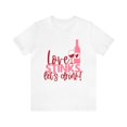 thumbnail image 1 of Love Stinks Let's Drink Valentine Day Unisex Jersey Short Sleeve T-Shirt, 1 of 4