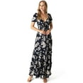 thumbnail image 1 of Love Stitch Women's Floral Formal Maxi Dress (Black, Large), 1 of 5