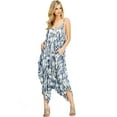 thumbnail image 1 of Love Stitch Women's Boho Parachute Baggy Harem Jumpsuit (Indigo/Vanilla, Medium-Large), 1 of 5