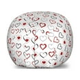 thumbnail image 1 of Love Storage Toy Bag Chair, Hand Drawn Style Doodle Hearts Valentines Day Romance Hipster Modern Pattern, Stuffed Animal Organizer Washable Bag, Small Size, Ruby Black White, by Ambesonne, 1 of 3