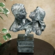 Love Stories Romantic Tabletop Sculpture with Book Base Gray 8"W x 5"D x 12"H