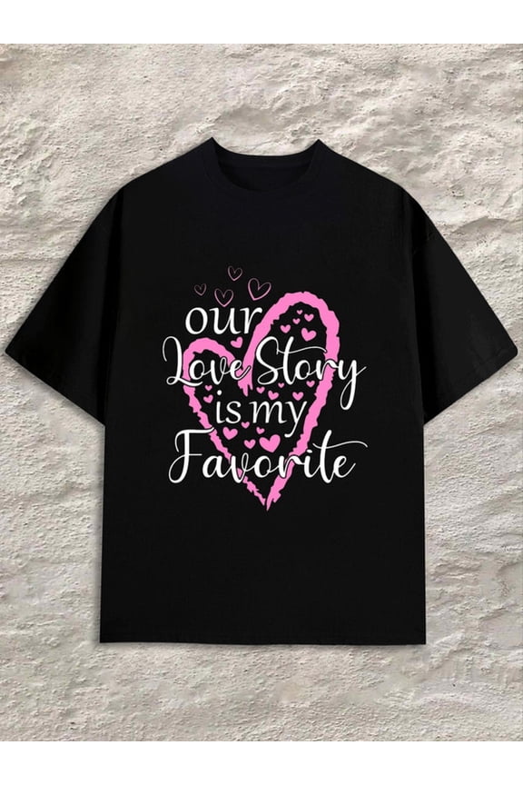 Love Story Favorite Mens black Comfortable loose T-shirt Basic Unisex Shirt Graphic Tee tshirts Retro Unisex Shirt Crewneck tshirts Classic Unisex Shirt Printed tshirts