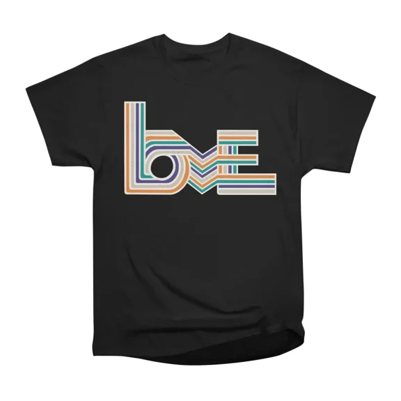 Love Stripes Light on Dark lettering T-Shirt Tee Gift For Him Merch For Her Apparel For Fr