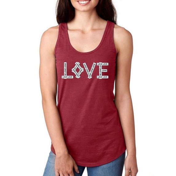 Love Strips Art Text Racerback Tank Women -Image by Shutterstock, Female XX-Large