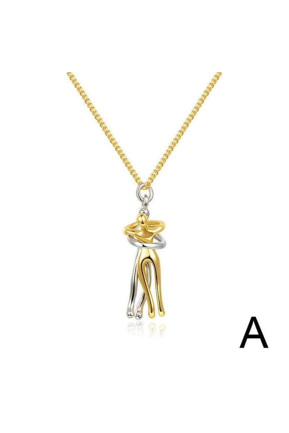 Love Style Hug Necklace Adjustable Chain with Pendant For Men Gift Couple ,; ◇й S1A7