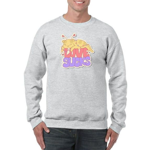 Love Sucks Sweatshirt Men -Smartprints Designs, Male 3X-Large
