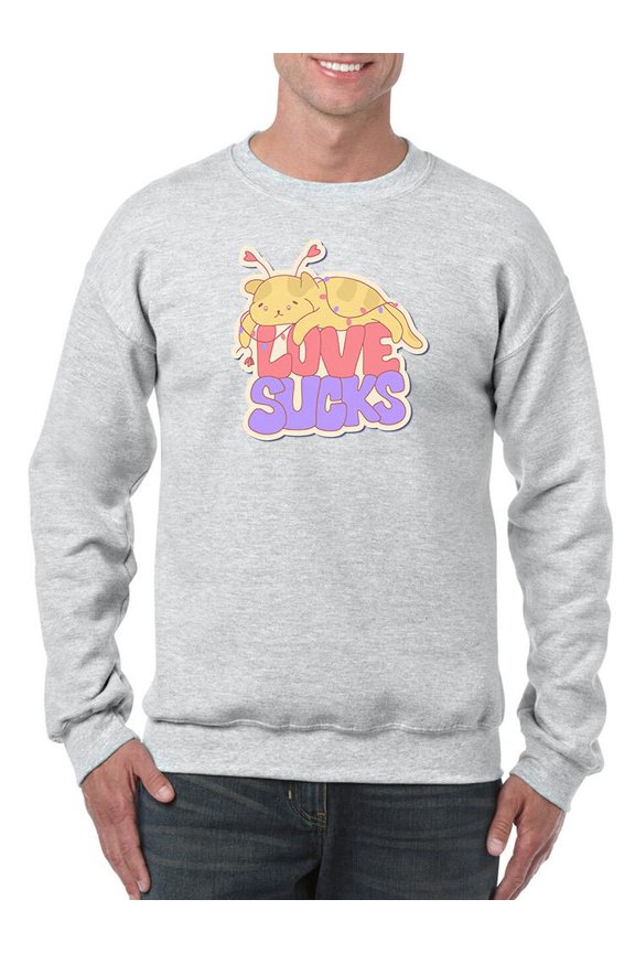 Love Sucks Sweatshirt Men -Smartprints Designs, Male XX-Large