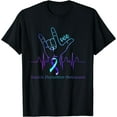 thumbnail image 1 of Love Suicide Prevention Awareness HeartBeat Mental Health T-Shirt, 1 of 3