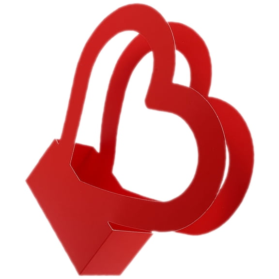 SKISUNO Heart-Shaped Red Paper Flower Box for Rose, Carnation, Gypsophila Arrangements - Romantic Packaging