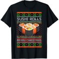 thumbnail image 1 of Love Sushi Rolls Merry Christmas Love Japanese Sushi T-Shirt, 1 of 4