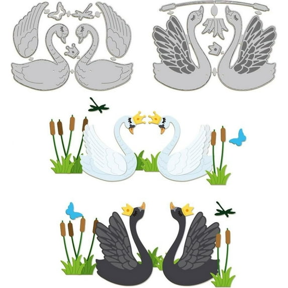 Love Swans Metal Cutting Dies Valentines Metal Cutting Dies Swans in Love Embossing Metal Cutting Dies for DIY Scrapbooking Photo Album Decorative Embossing Paper Card 3.5x4.9inch