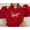 thumbnail image 1 of Love Sweatshirt, Heart Hoodie, Valentines Day Sweatshirt, Women's Sweatshirt, Couple Sweatshirt, Gift For Her, Love Hoodie, 1 of 5