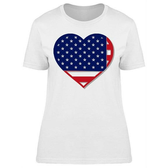 Love Symbol With America Flag  T-Shirt Women -Image by Shutterstock, Female 3X-Large