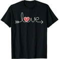 thumbnail image 1 of Love T Shirt Women Men Heart Arrow Graphic Valentine's Day T-Shirt mens t shirt，black，women，funny，misfits，men，journey, 1 of 4