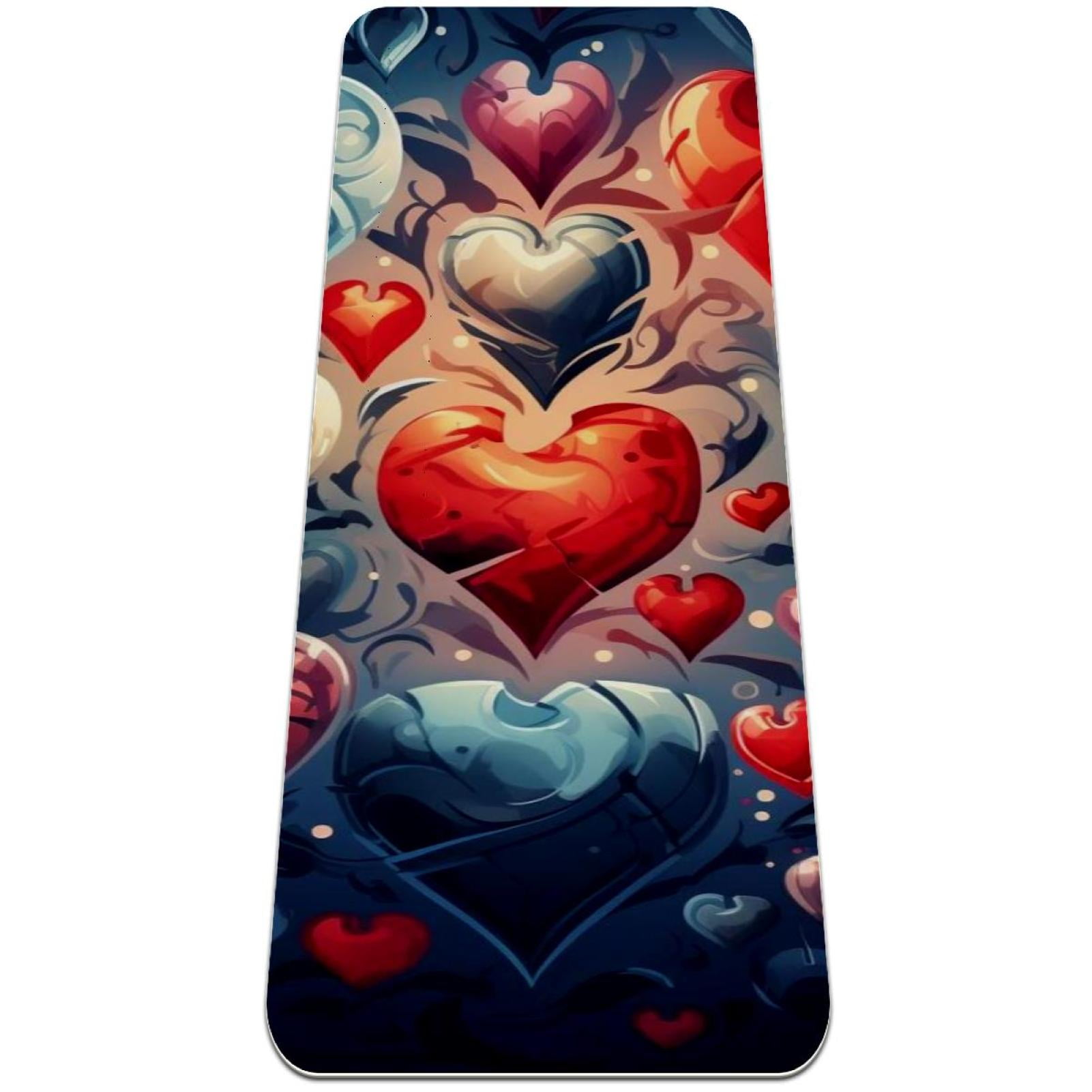 Love TPE Yoga Mat for Home & Studio Practices, Workout Mat with