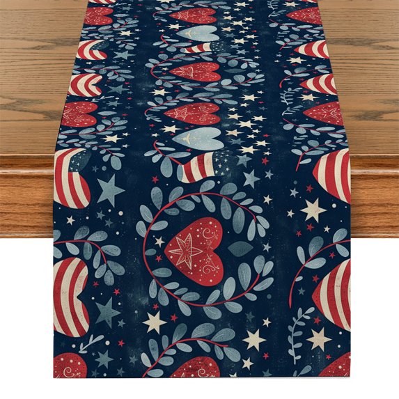 Love Table Runners for Dining Table Independence Day ration Accessories & rations Runner r Party Dinning