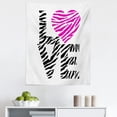 thumbnail image 1 of Love Tapestry, Vintage Zebra Motifs of Lettering and Hearts Pattern on Plain Backdrop, Fabric Wall Hanging Decor for Bedroom Living Room Dorm, 5 Sizes, White Hot Pink and Black, by Ambesonne, 1 of 1