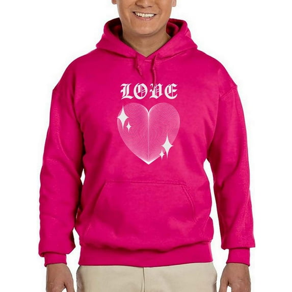 Love Techno Style Heart Hoodie Men -Image by Shutterstock, Male 3X-Large