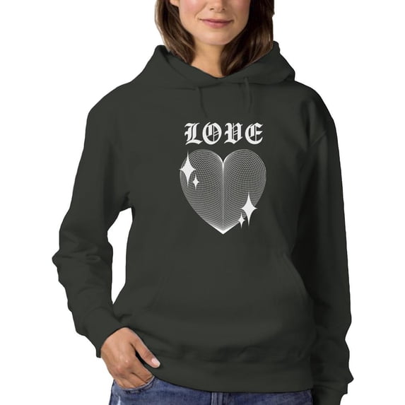 Love Techno Style Heart Hoodie Women -Image by Shutterstock, Female XX-Large
