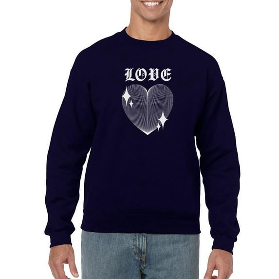 Love Techno Style Heart Sweatshirt Men -Image by Shutterstock, Male 4X-Large