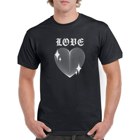 Love Techno Style Heart T-Shirt Men -Image by Shutterstock, Male Large