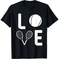 thumbnail image 1 of Love Tennis Ball Racket Player Game Enthusiast Team Outfit T-Shirt, 1 of 4