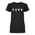 thumbnail image 1 of Love Text And Air Balloon Shaped T-Shirt Women -Image by Shutterstock, Female Medium, 1 of 2