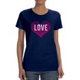thumbnail image 1 of Love Text In Lineart Heart Shaped T-Shirt Women -Image by Shutterstock, Female 3X-Large, 1 of 4