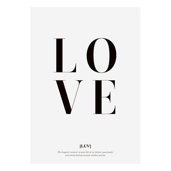 Love Text, Print Wall Art, Modern Wall Decor For Living Room Bedroom, 12x18 UNFRAMED