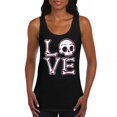 thumbnail image 1 of Love Text Skull Women's Tank Top Vivid Pink Bone Cute Gothic Skeleton Romance Art Valentine Spooky Halloween, 1 of 7