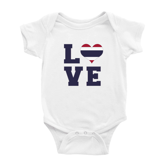 Love Thailand Flag Heart Cute Baby Jumpsuits Newborn Clothes (White, 0-3 Months)