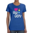 thumbnail image 1 of Love The 80's  Decade Women Royal Blue T-Shirt, Female Small, 1 of 4