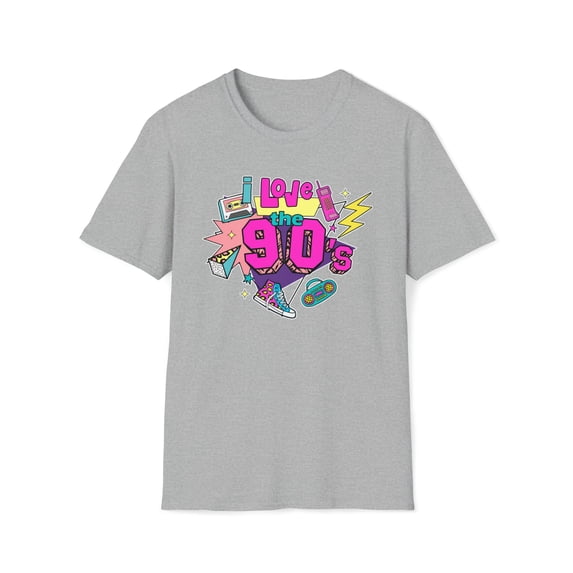 Love The 90s, Gildan Unisex Softstyle T-Shirt, Retro Graphic Tee, S-3XL