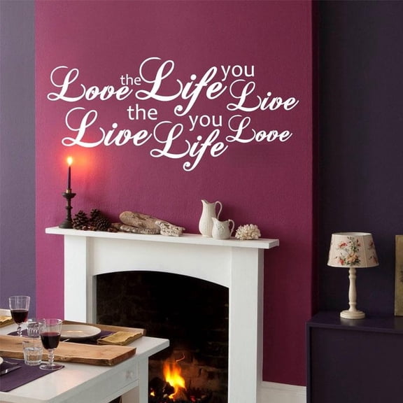 Love The Life You Live Lyrics Wall Quote Sticker Decal Art Home Decor for living Room Bedroom Removable Mural 92X42cm
