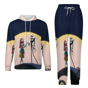 Love The Nightmare Before Christmas Adult Hoodies And Sweatpants Set Sweatshirts Jogger Pants 2 Pcs Hooded Hoody Tracksuits Set Suit Winter Daily Unisex Sweatsuit