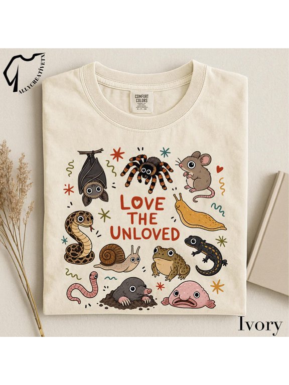 Love The Unloved T-Shirt Cute Weird Animal Tee Creepy Critter Shirt Science Nerd Top Animal Lover Graphic T-Shirt