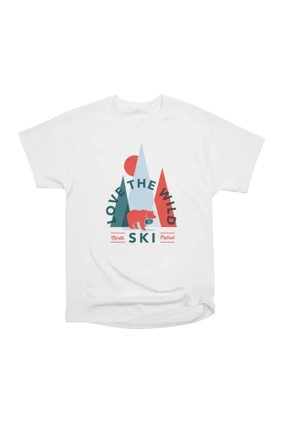 Love The Wild North Ski Patrol Geometric Nature Design T-Shirt Tee Gift For Him Merch For