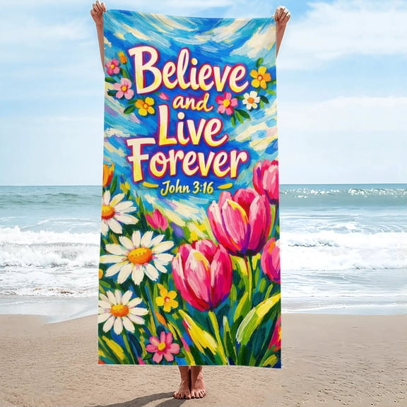Love Them Anyway Beach Towel Oversized Sand Free 27.5"x55"