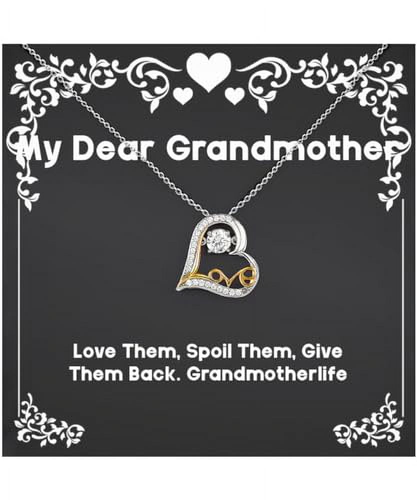 Love Them, Spoil Them, Give Them Back. Love Dancing Necklace, Grandmother Present From Granddaughter, Cool Jewelry For Grandmom, Inexpensive grandmother gifts, Cheap presents for grandma, Discounted