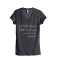 thumbnail image 1 of Love Them Spoil Them Give Them Back Women's Fashion Relaxed V-Neck T-Shirt Tee Charcoal Grey Small, 1 of 3
