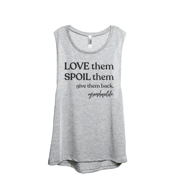 Love Them Spoil Them Give Them Back Women's Fashion Sleeveless Muscle Workout Yoga Tank Top Sport Grey Large
