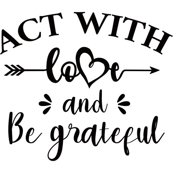 Love Theme PVC Wall Sticker Act with Love Saying Wall Decal Love Arrow Pattern Vinyl Wall Art Black for Living Room Bedroom Decor 15"x14" Colorful