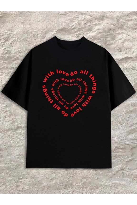 Love All Things Men black Refreshing and lightweight, perfect for summer sports and leisure wear Trendy Unisex Shirt Crewneck tshirts Unique Design Unisex Shirt Graphic tshirts