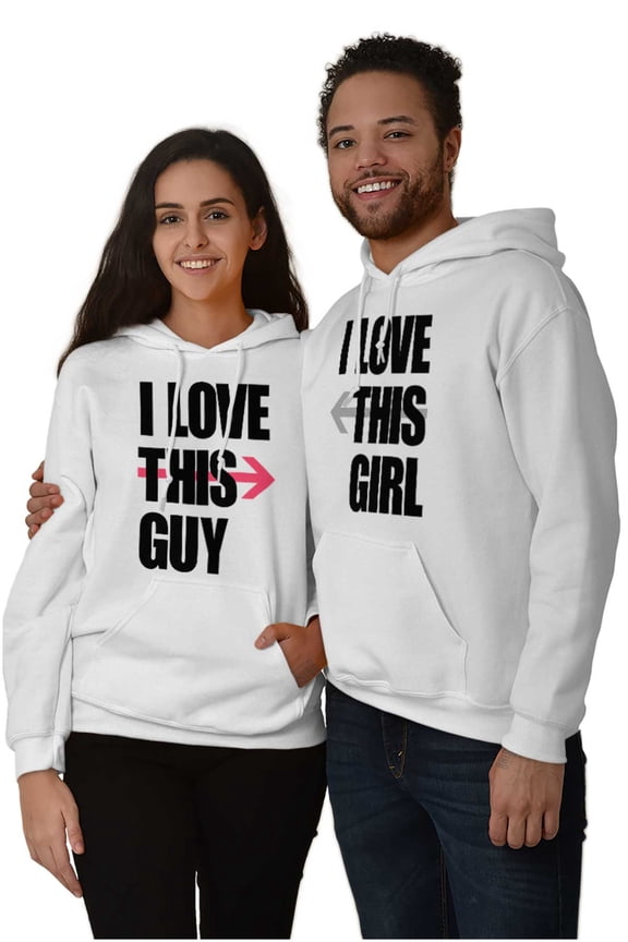 Love This Girl Guy Cute Matching Set Hoodie Sweatshirt Women Brisco Brands X