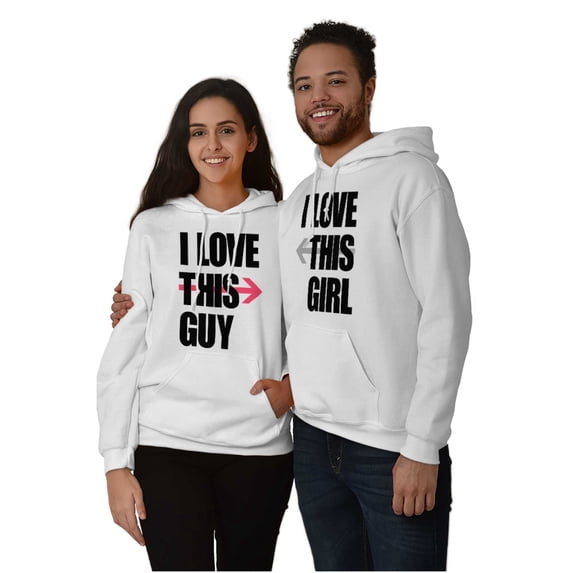 Love This Girl Guy Cute Matching Set Women Plus Size Graphic Pullover Hoodie Brisco Brands 2X
