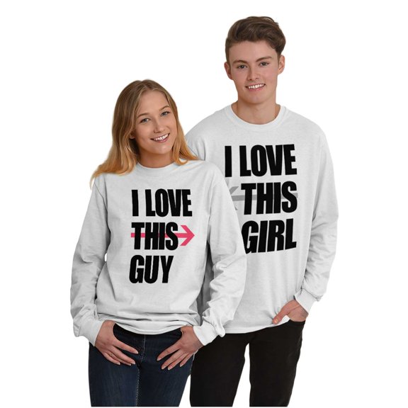 Love This Girl Guy Cute Matching Set Women's Long Sleeve T Shirt Brisco Brands S